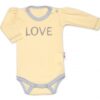 Body dlouhý rukáv Love – žluté, vel. 62