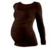 JOŽÁNEK Těhotenské triko Johanka s dlouhým rukávem -čokohnědá, M/L