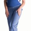 Be MaaMaa Těhotenské kalhoty s láclem – světlý jeans, vel. XXL