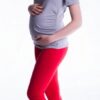 Be MaaMaa Těhotenské barevné legíny 3/4 délky – červená, vel. XXL