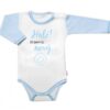 Body dlouhý rukáv s vtipným textem Baby Nellys, Haló! Já jsem tu nový, vel. 80, kluk