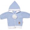 3-dílná souprava Hand made, pletený kabátek, kalhoty a botičky, modrá, vel. 68
