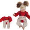 Z&Z Dětský pletený Vánoční overálek Baby Sob, červený, vel. 80