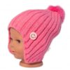 Dětská zimní čepice s bambulí Smile, Baby Nellys – růžová, vel. 48-54 cm