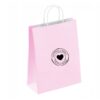 Dárková taška Made with love, papírová – růžová