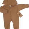 Z&Z Dětský teplákový overálek s knoflíčky a kapucí, hnedý