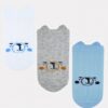 Kojenecké ponožky, 3 páry – Medvídek, bílá/modrá/šedá