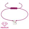 Náramek pro děti se stříbrnou ozdobou Premium Jednorožec, fuchsiový
