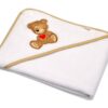 Froté osuška s kapucí Baby Nellys® 80x80cm  Sweet dreams by TEDDY – bílá