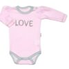 Body dlouhý rukáv Love – růžové, vel. 56