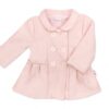 Baby Nellys Dětský flaušový kabátek, pudrově růžový, vel. 80