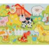 Goki Edukační dřevěná vkládačka/puzzle s úchyty Farma