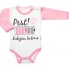 Body dlouhý rukáv s vtipným textem Baby Nellys, Psst! Dobíjím baterie, holka, vel. 74