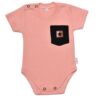Baby Nellys Bavlněné žebrované body s kapsičkou, kr. rukáv, Summer Boy – meruňkové, vel.68