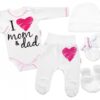 5-ti dílná soupravička do porodnice I love mom & dad, holka