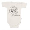 Body krátký rukáv Made with love, Baby Nellys, béžové, vel. 80