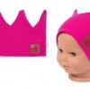 Dvouvrstvá čelenka, Baby Nellys Hand Made, bavlna, Korunka STAR – malinová, 104/116