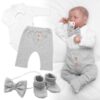 4D sada pro chlapečky Baby Elegán – šedý melír