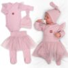 Žebrovaná rostoucí souprava 3D Lux, Sweet Angel – pudrově růžová