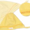 Novorozenecká čepička na zavazování – žlutá/krémová