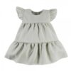 EEVI Dívčí šaty s volánky Nature – khaki, vel. 86