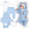 Pletená sada oblečení pro miminko, Star 5D – modrá, vel. 68