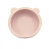 Silikonová miska s přísavkou Medvídek, průměr 12 cm – pudrová